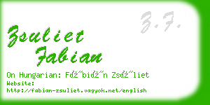 zsuliet fabian business card
